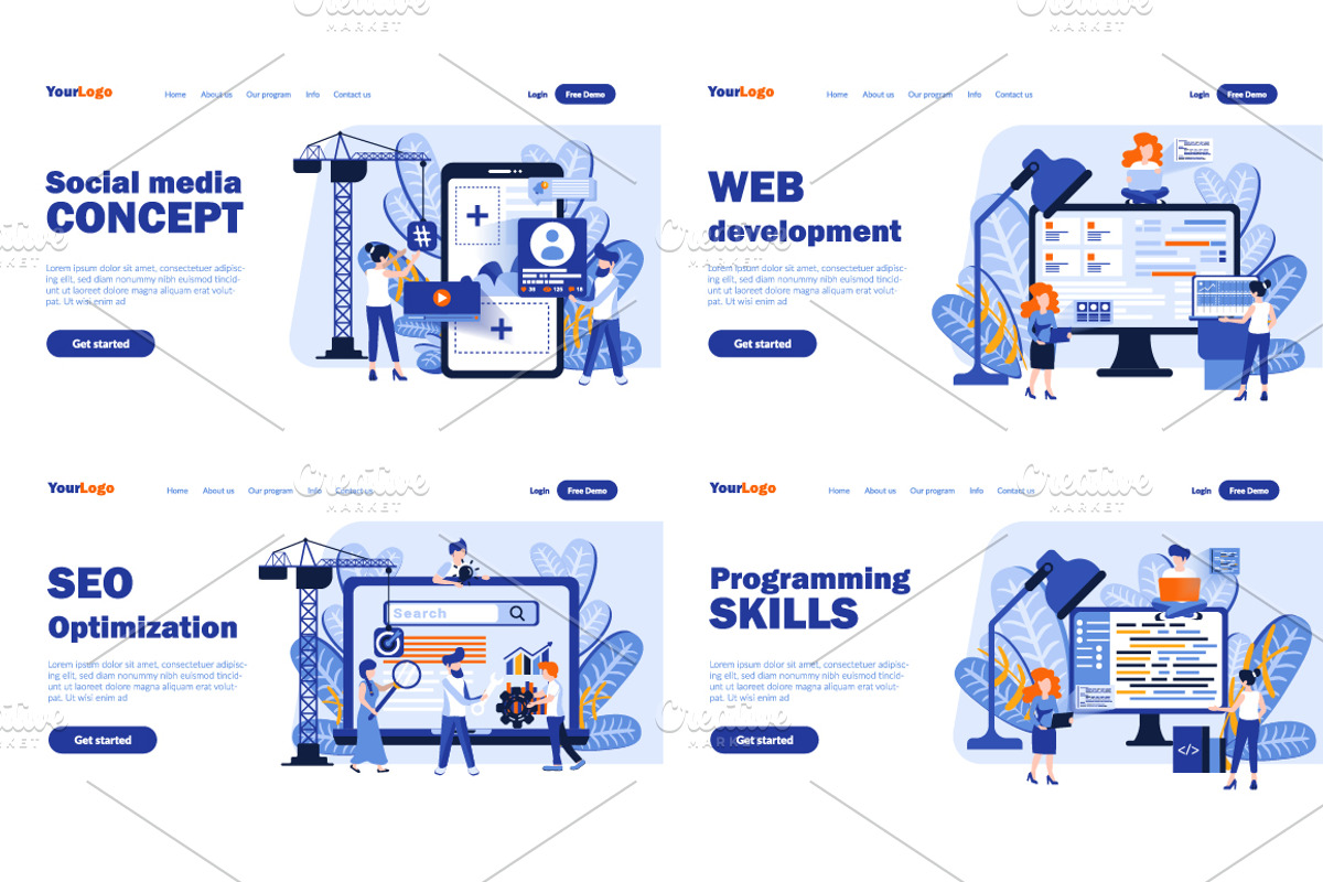 Flat Design Landing Page, a Finance Illustration by alexdndz (Photo 11 of 11)