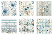Blue Floral Wildflower Digital Paper, an Illustration by CreationArt (Thumbnail 5 of 5)