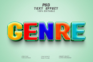 3d Genre Text Style Effect