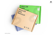 Square Kraft Mailer Box Mockup Set, a Packaging Mockup by pixelmock (Thumbnail 15 of 19)