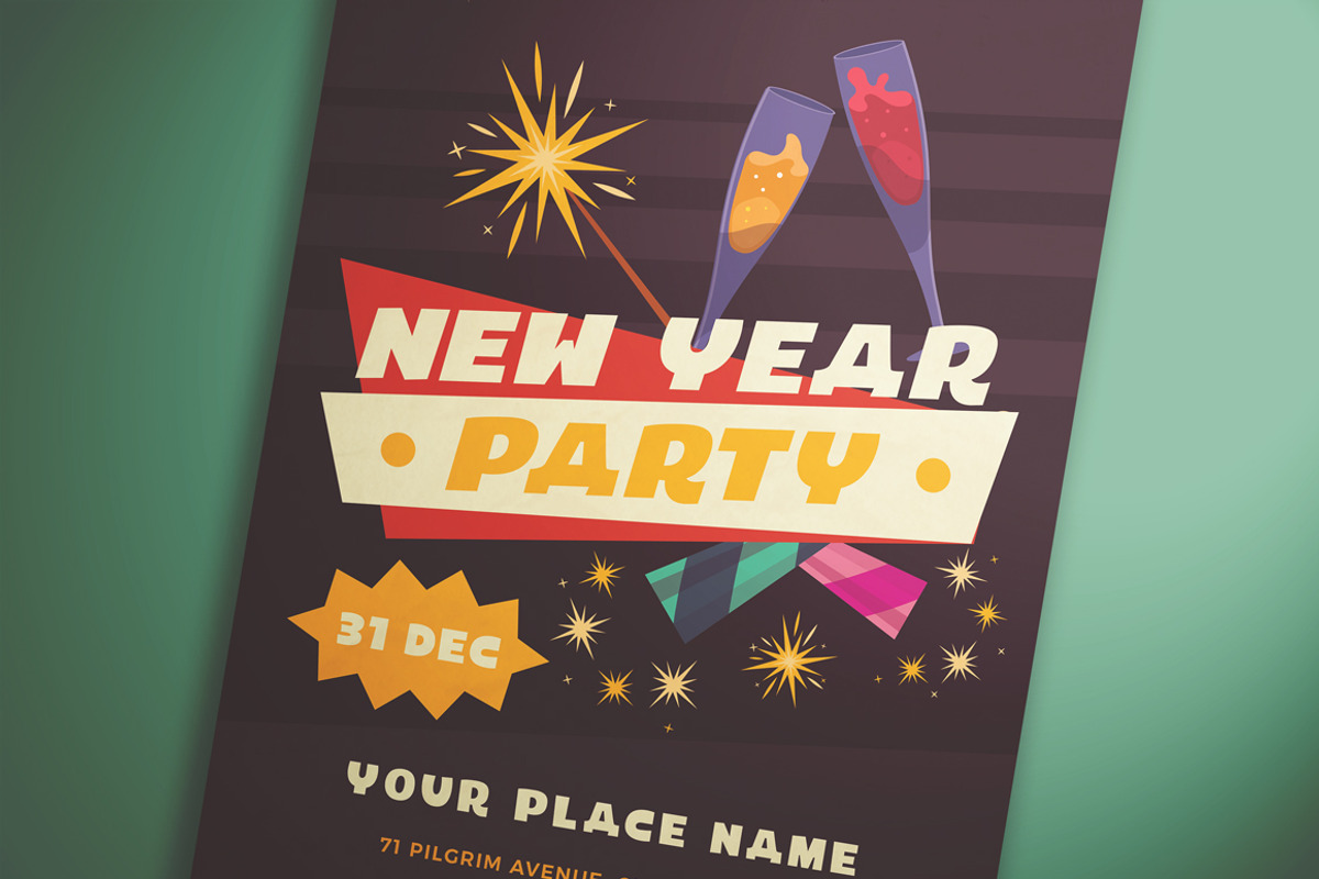 New Year Party Flyer, a Flyer Template by KMZVR.Lab (Photo 3 of 4)