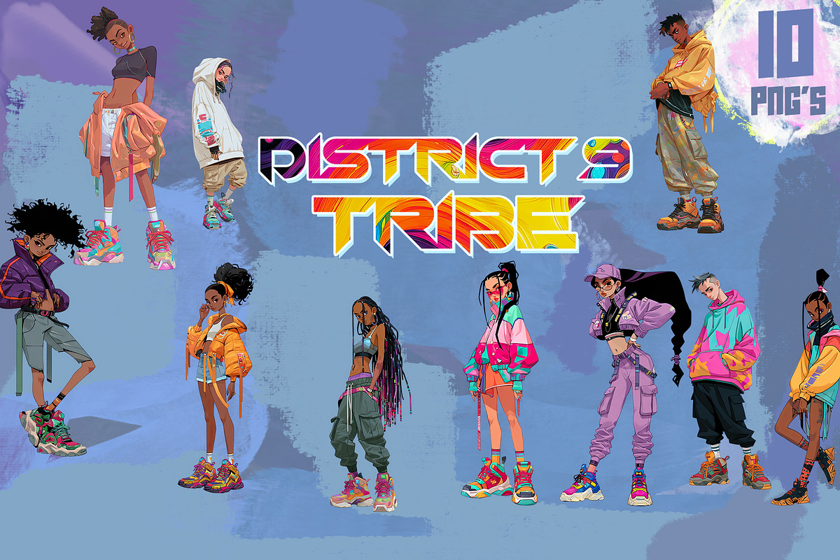DISTRICT 9 TRIBE PNG SET, a Person Illustration by XiXong STUDIO (Photo 1 of 6)