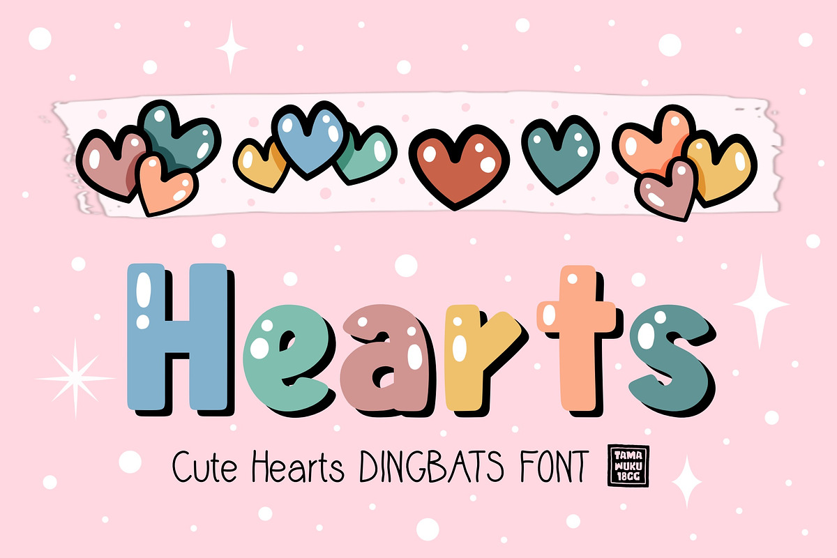 Cute Hearts OTF Dingbats Font, a Symbol Font by DREAMs Soul G.