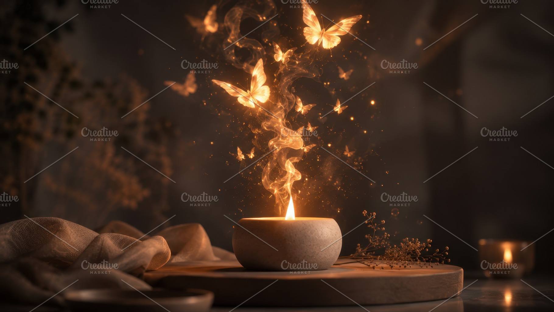 Candle flame births butterflies, a Photo by Beautiful things