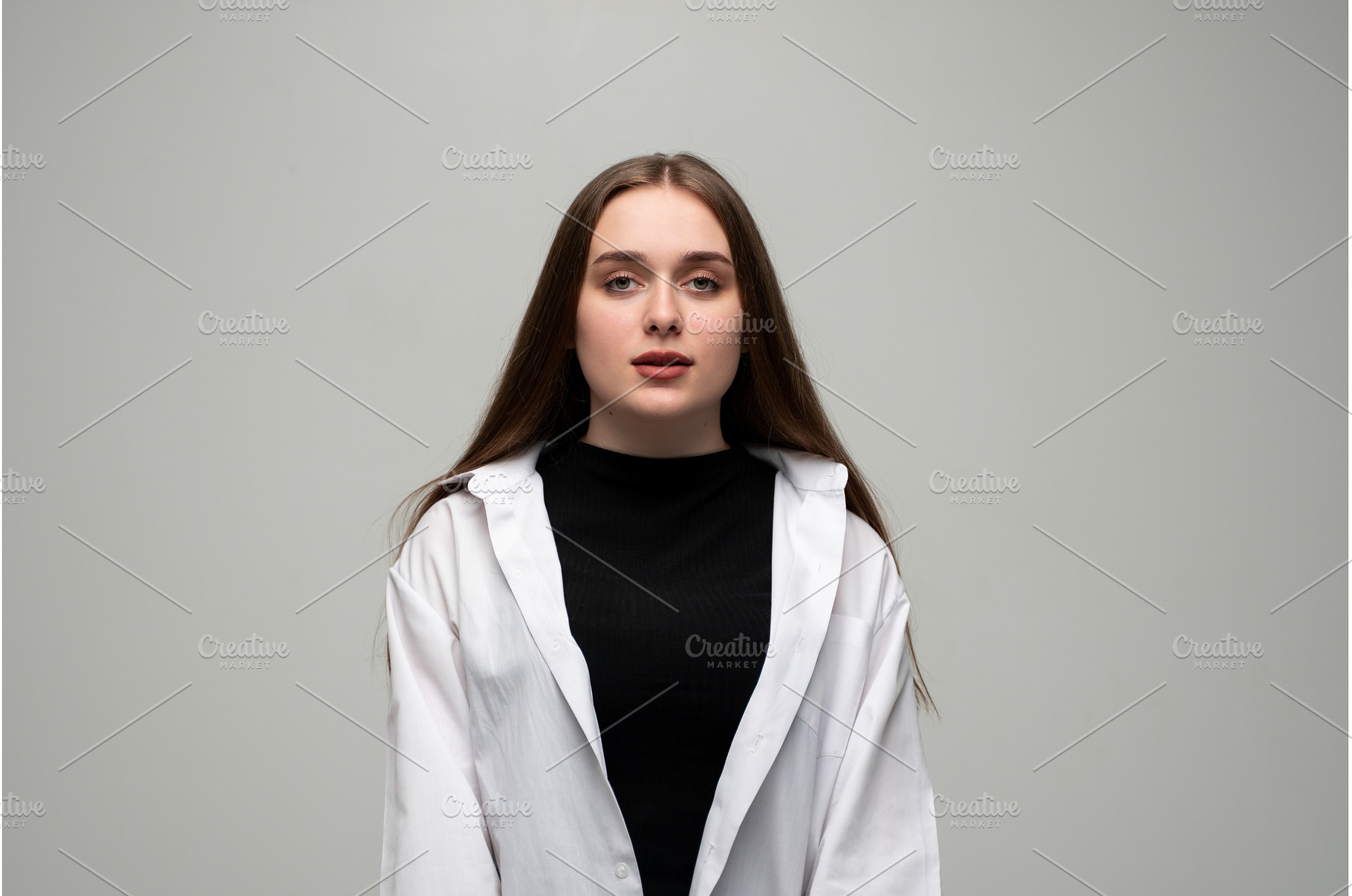 Young woman with long brown hair, a Person Photo by volodymyrshtun13795