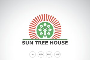 Sun Tree House Logo Template, a Branding & Logo Template by Heavtryq Design