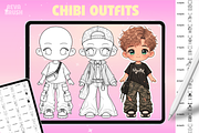 Chibi Procreate Outfit Pose brushes, a Brush Add-On by Revabrush (Thumbnail 3 of 18)