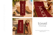 Summer Beach Towel Mockup Set, a Household Mockup by Country4k (Thumbnail 5 of 5)
