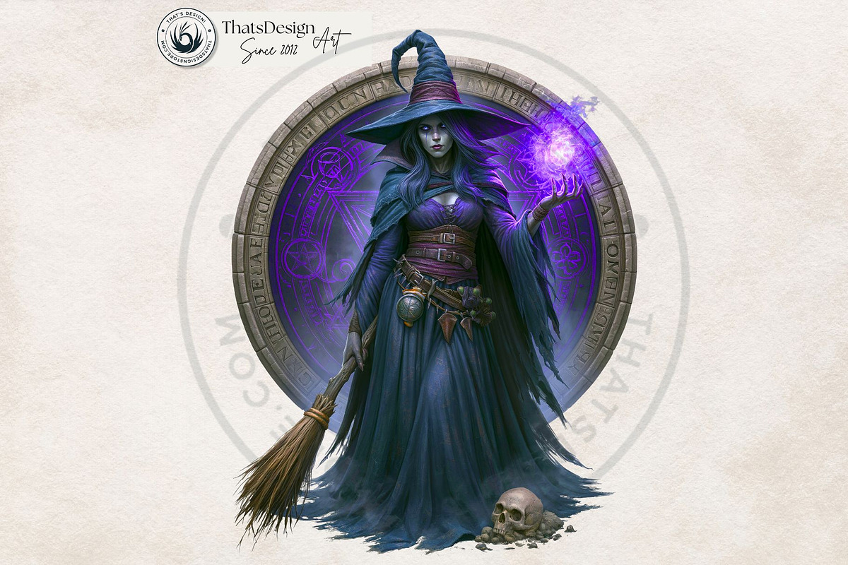 Dark Fantasy Halloween witches, a Seasonal Illustration by ThatsDesignArt (Photo 14 of 17)