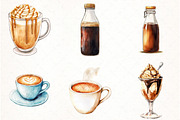 Watercolor Coffee Drinks Clipart, an Illustration by Watercolor design (Thumbnail 2 of 4)