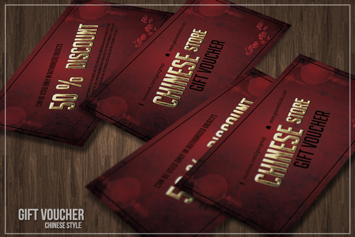 Chinese style gift voucher or discou, a Card Template by Tzochko (Photo 4 of 5)