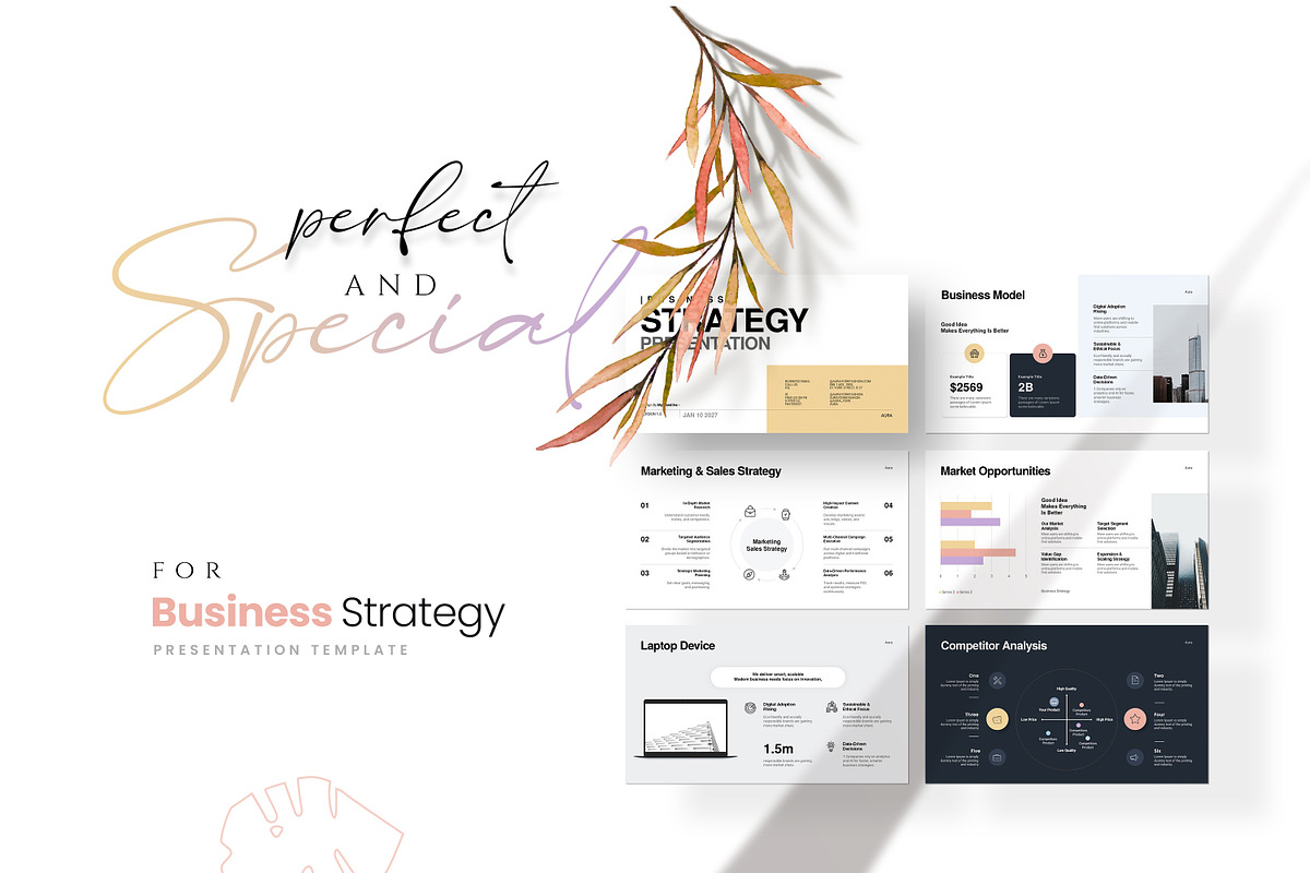 AURA Business Strategy Presentation, a Presentation Template by GoldenPixelStudio (Photo 2 of 30)