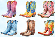 Cowboy Boots Clipart Bundle, an Illustration by Craft Nest (Thumbnail 3 of 6)