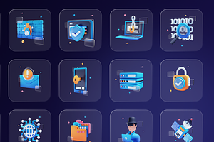 Cyberly . Cyber Security 3D Icon Set