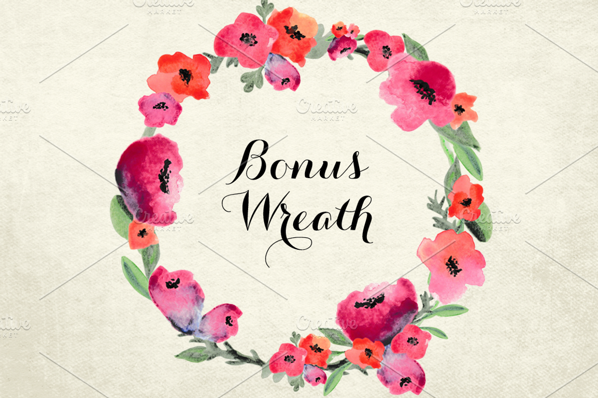 Watercolor Flower Blossoms Clipart, an Illustration by Emerald & Ivy Studios (Photo 3 of 4)