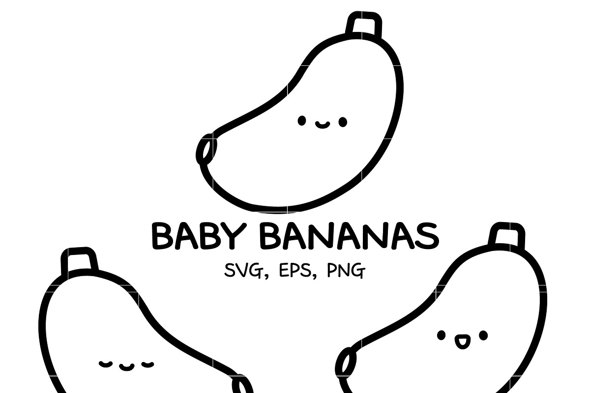 Cute Baby Bananas SVG Bundle, an Illustration by TheHitShop (Photo 1 of 10)