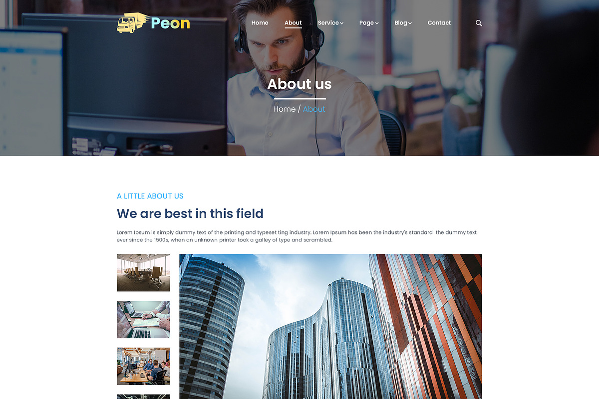 Peon - Logistic PSD Template, a Landing Page Template by Andit themes (Photo 9 of 34)