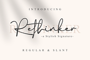 Rethinker - Stylish Signature, a Script Font by Dumadistyle (Thumbnail 1 of 9)