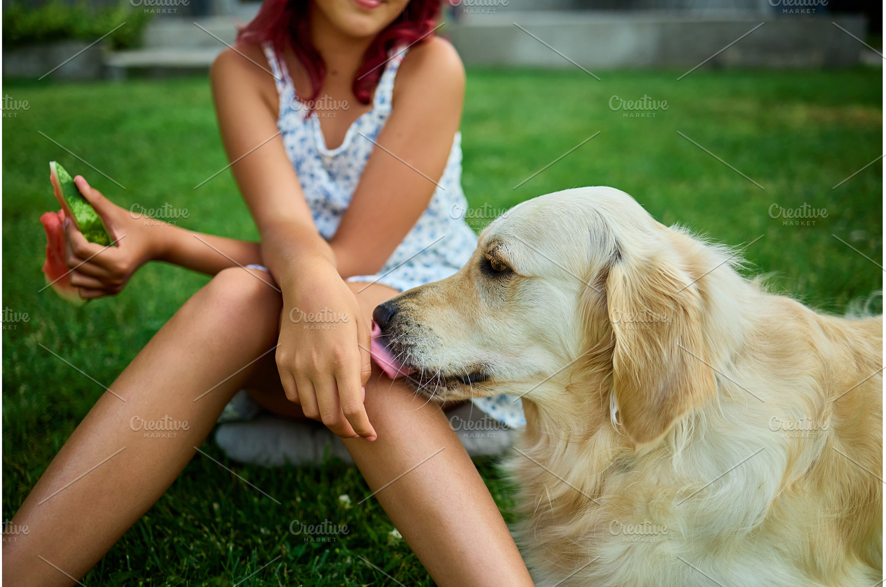 Teen girl enjoys watermelon outdoors, a Nature Photo by IlliaBondarPhotography