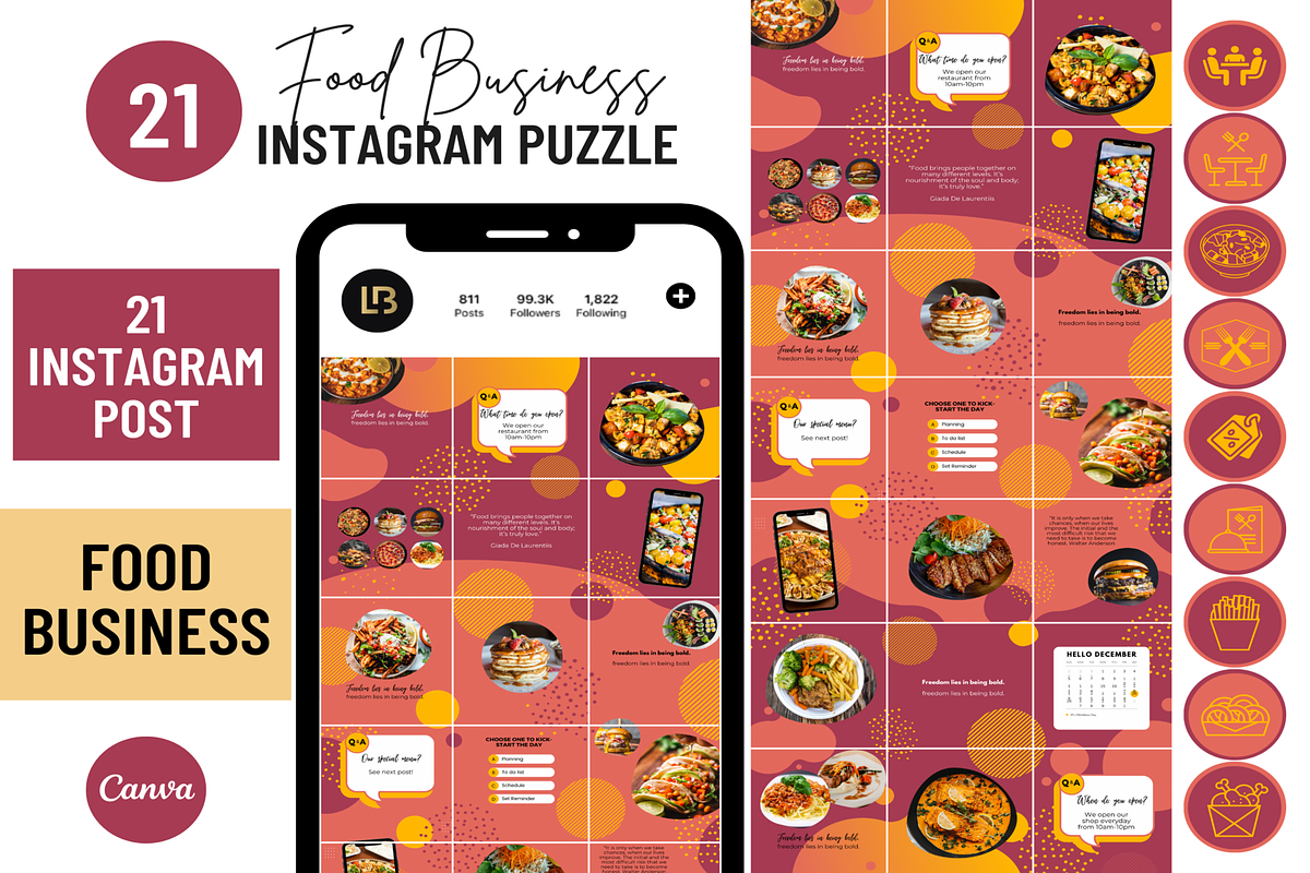 Red Food Instagram Puzzle Template, a Social Media Template by LushBury (Photo 1 of 5)