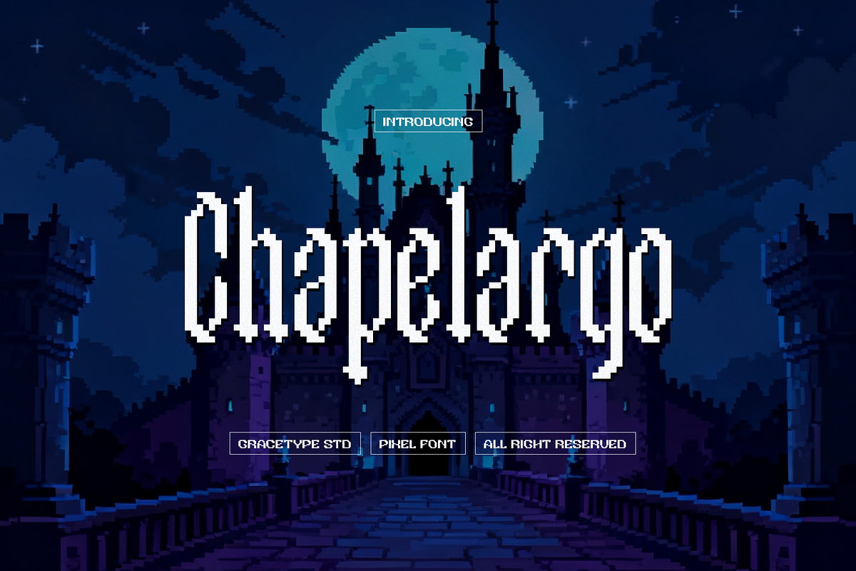 Chapelargo | Pixel Font, a Sans Serif Font by gracetype_studio (Photo 1 of 12)