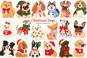 Christmas Dogs Clipart Holiday Pets