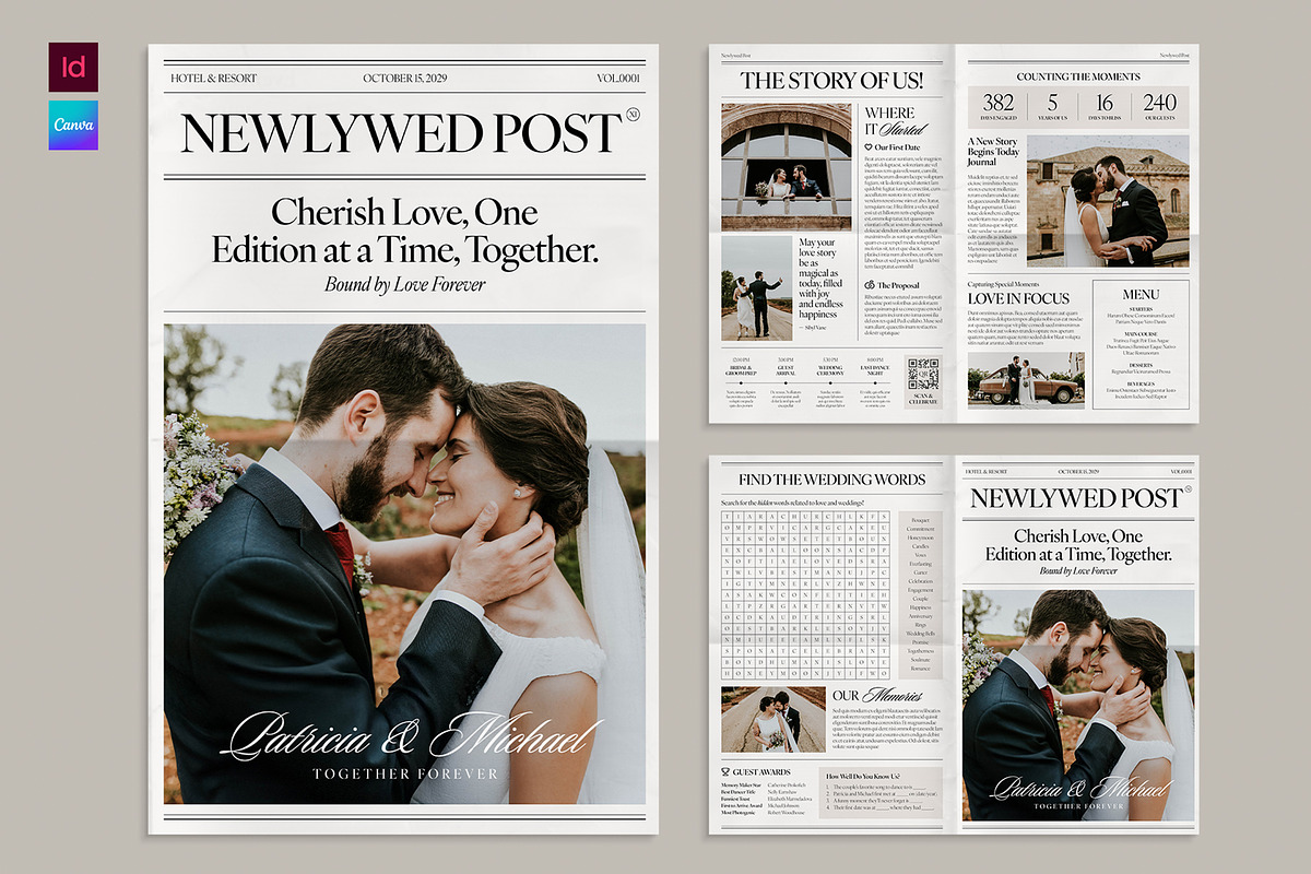 Wedding Newspaper Template, a Brochure Template by BrandPacks (Photo 1 of 4)