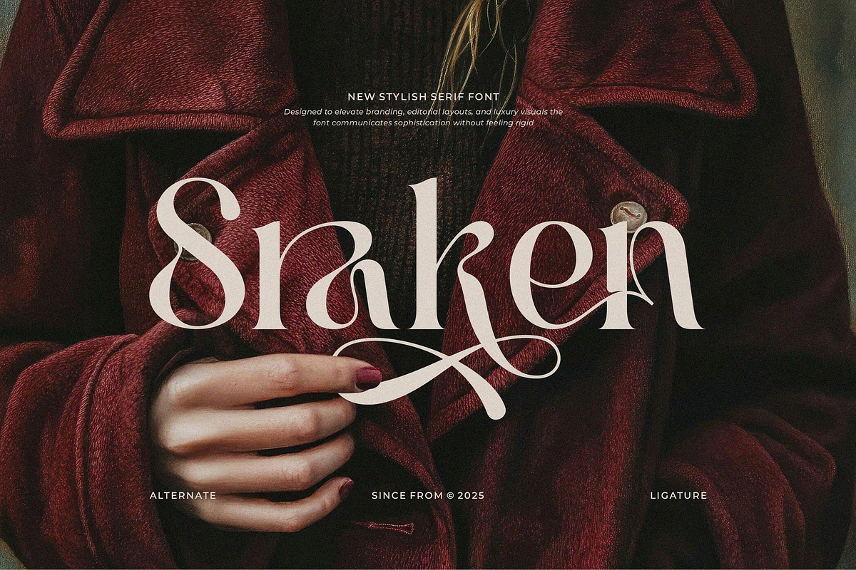 Sraken || Modern Elegant Serif Font, a Serif Font by Ermedia Studio (Photo 1 of 10)