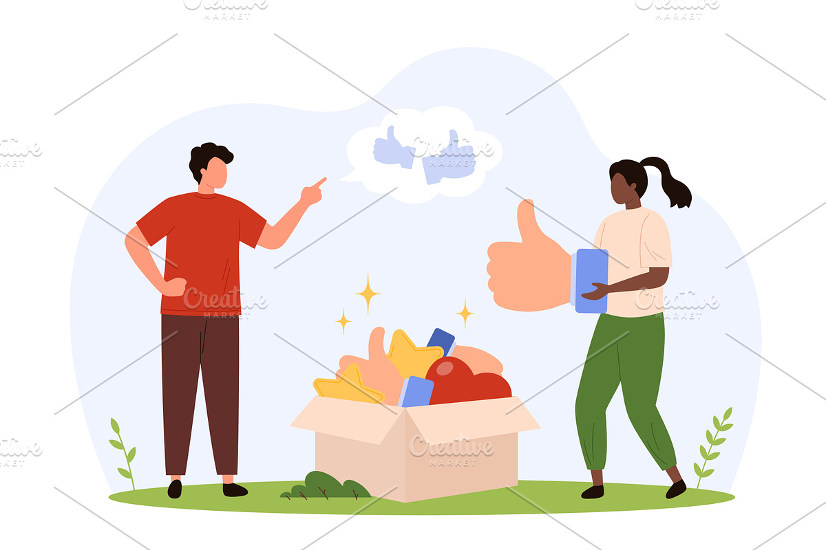 Choosing Feedback Thumbs Up Icons, an Object Illustration by Flashvector