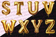 Golden Balloons Alphabet Lettering, a Decorative Illustration by LekoArt (Thumbnail 5 of 5)