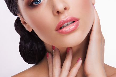 Woman with beautiful bright makeup featuring adult, attractive, and background, a Beauty & Fashion Photo by korabkova