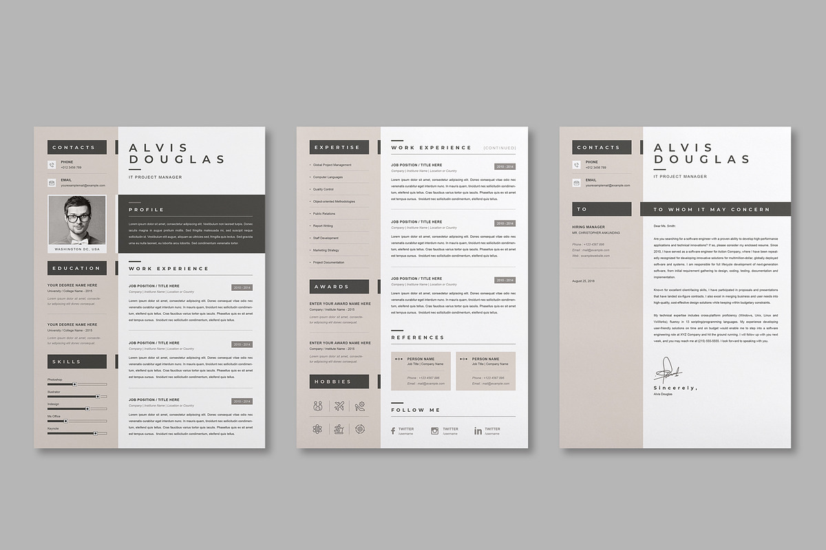 JOB WINNING RESUME - 50 TEMPLATES, a Resume Template by ResumeInventor (Photo 14 of 184)