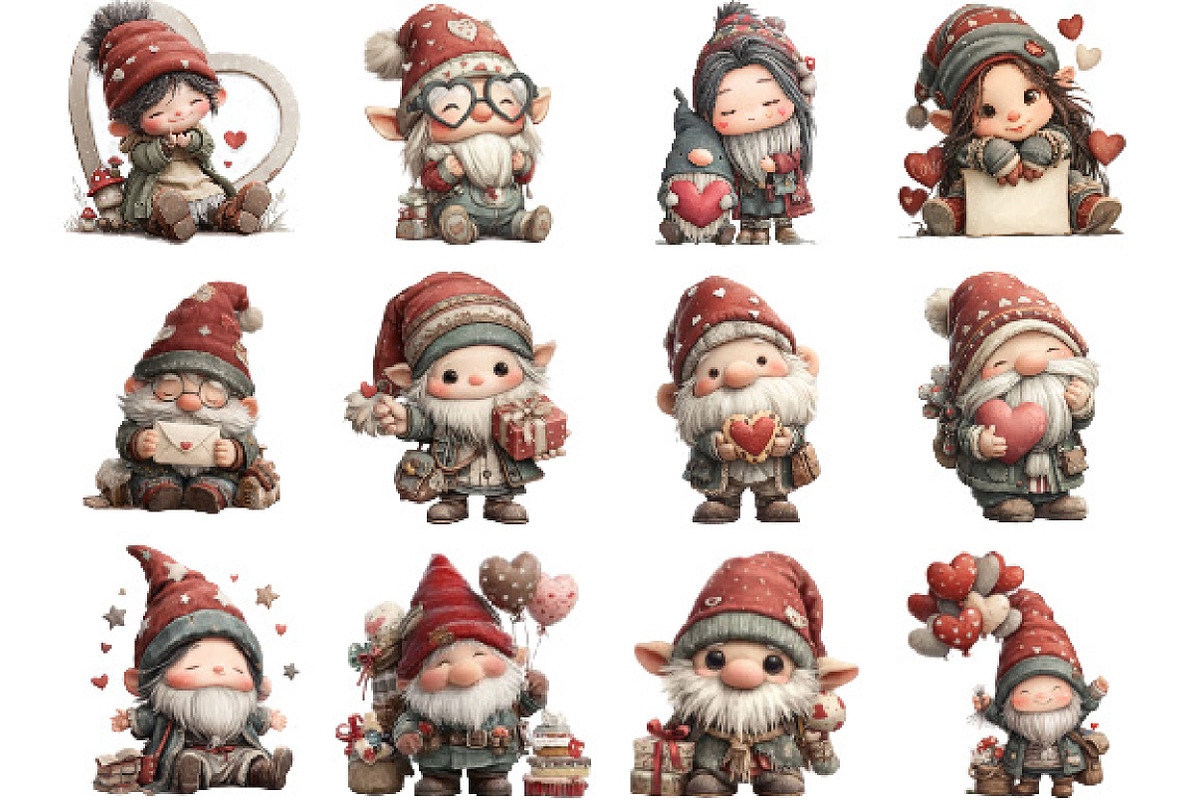 Valentine Romantic Gnome, an Illustration by Designking (Photo 3 of 5)