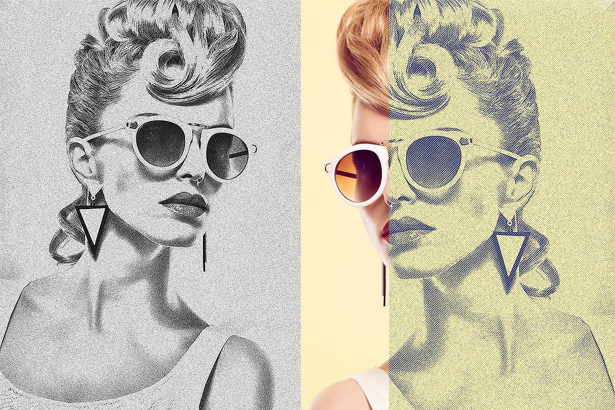 Portrait Sketch Photoshop Action, an Action Add-On by Studio Retouch (Photo 8 of 12)