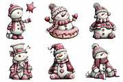 Whimsical Christmas Snowman Clipart, an Illustration by Daily.Designs (Thumbnail 3 of 5)