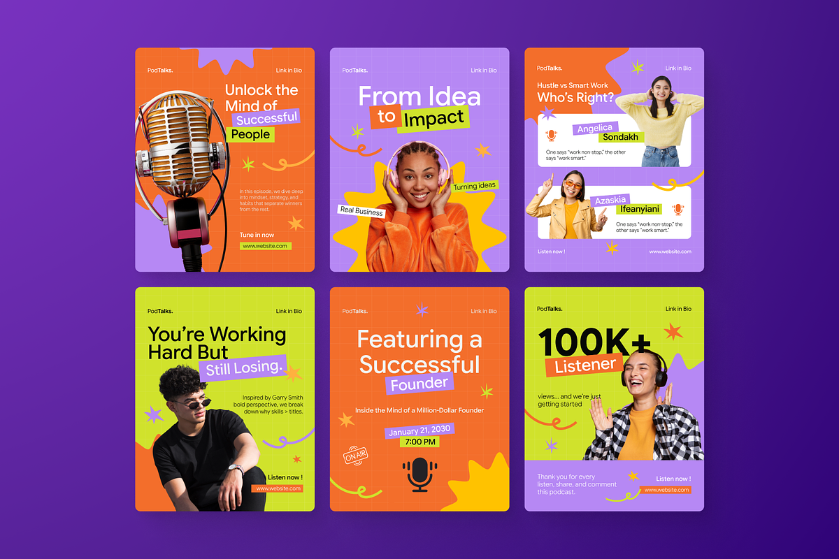 Business Talk Podcast Instagram Post, a Social Media Template by Annora Studio (Photo 2 of 6)