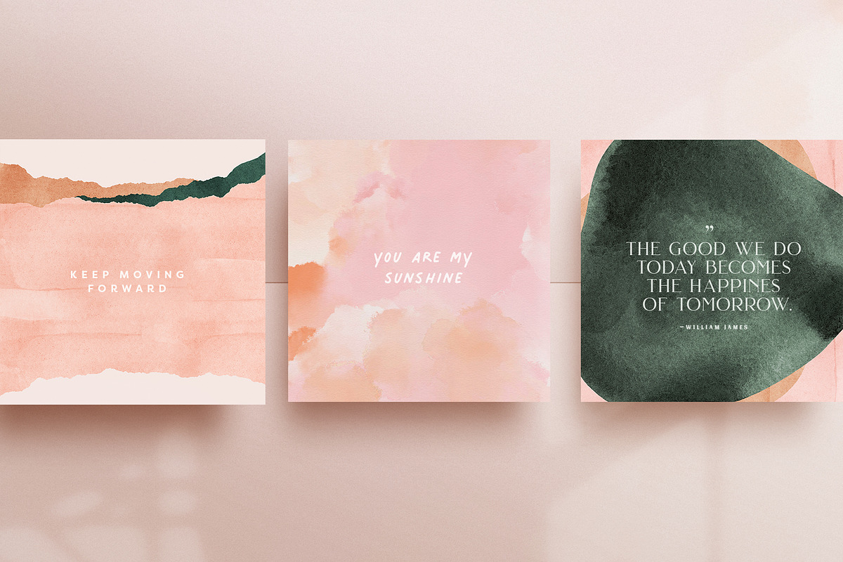 Abstract Quote Backgrounds, a Texture Graphic by Basia Stryjecka