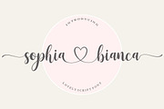 Sophia Bianca | Lovely Fonts, a Script Font by Bosstype Studio (Thumbnail 1 of 10)