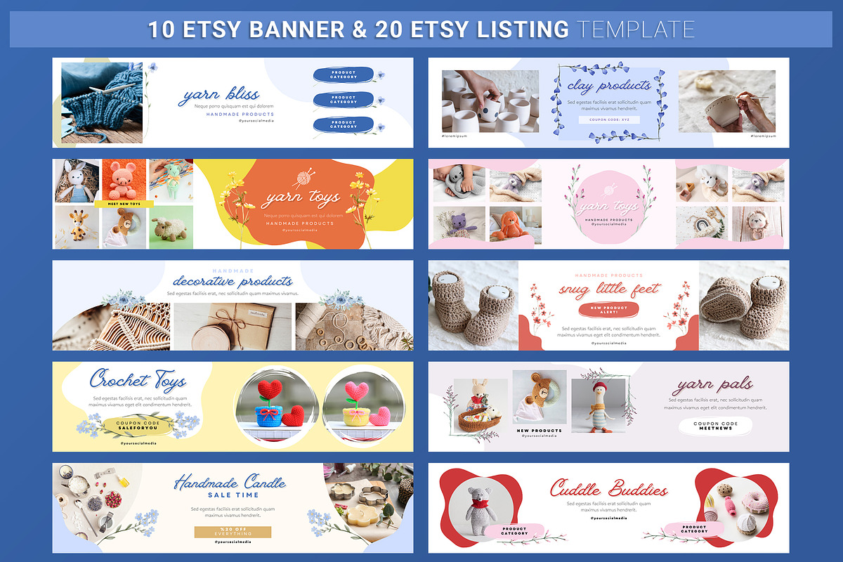 ETSY Shop Kit Canva - Floral, a Templates & Theme by illycreative (Photo 4 of 10)
