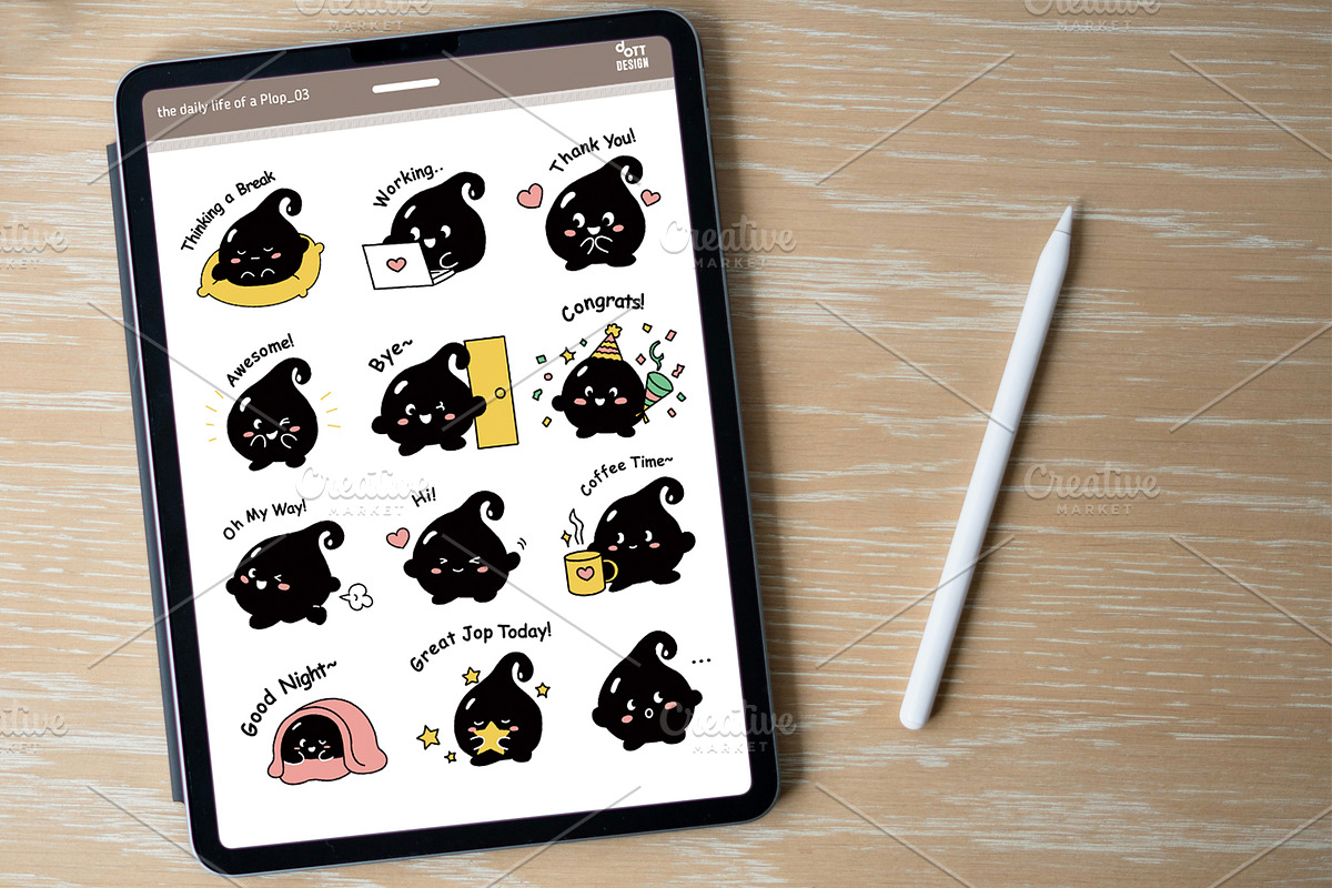 Cute Digital Stickers for GoodNotes, a Stationery Template by dott (Photo 1 of 6)