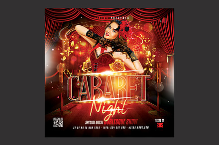 Burlesque and Cabaret Flyer, a Flyer Template by DSGraphicDesign