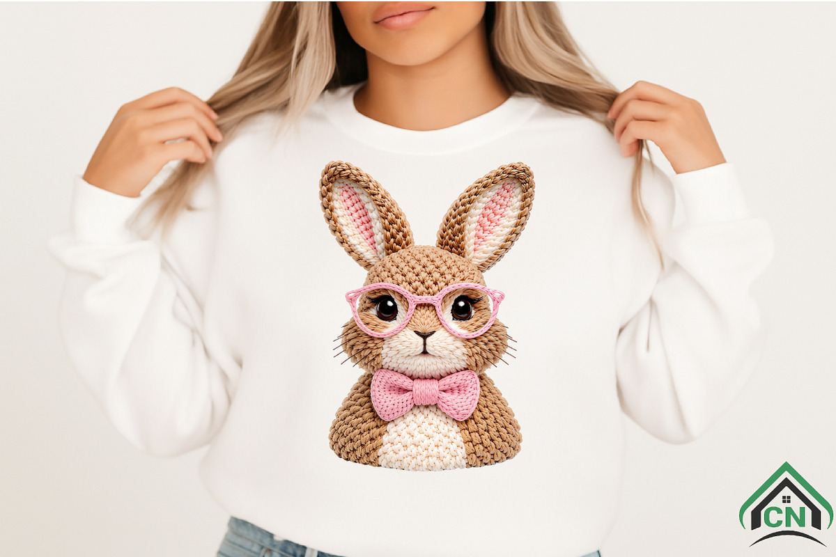 Faux Yarn Crochet Easter Bunny PNG, an Illustration by Craft Nest (Photo 2 of 4)