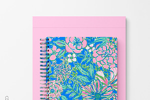 Preppy Pink And Blue Floral Pattern