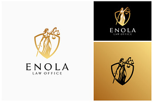 Blindfold lady justice scales logo, a Branding & Logo Template by Enola99d