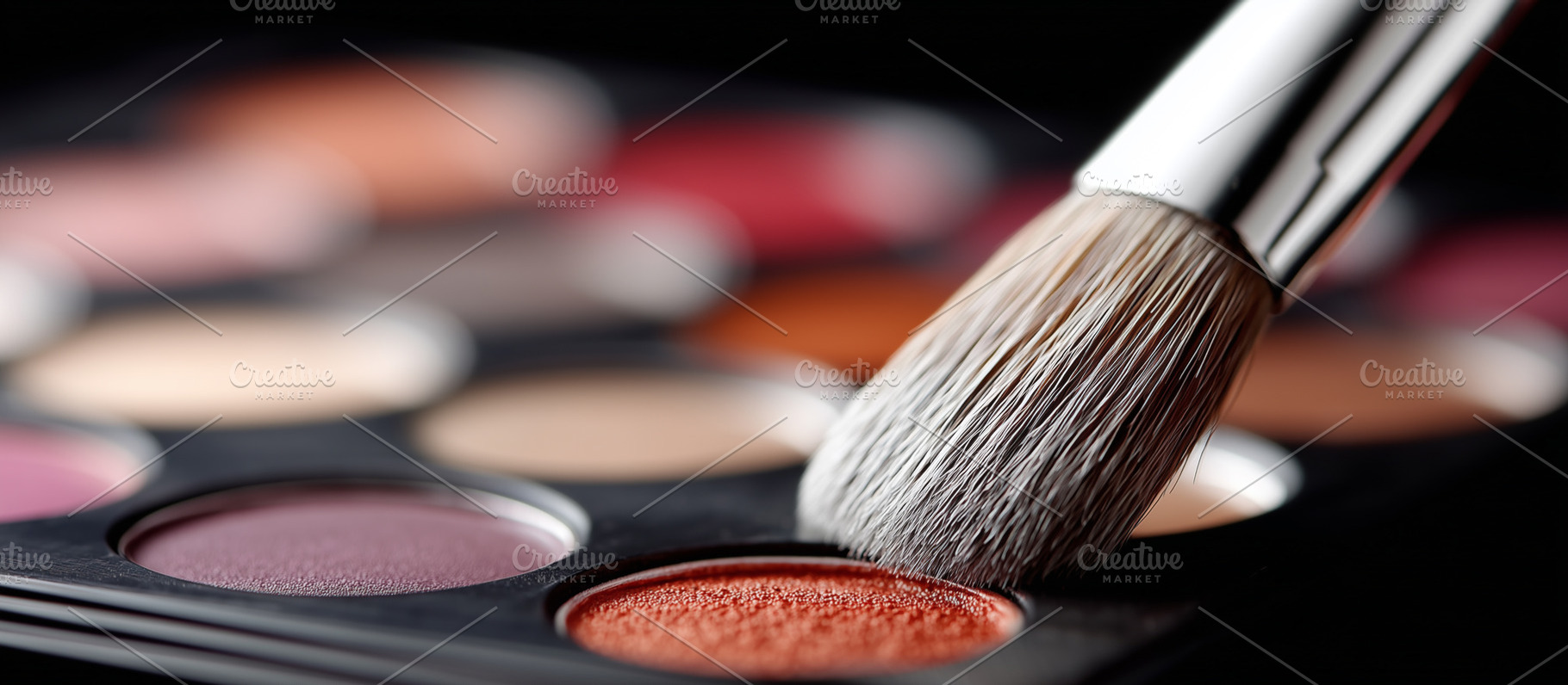 Close up of makeup brush touching, a Beauty & Fashion Photo by MistyDay