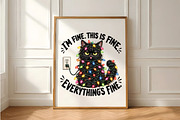 This Is Fine Christmas Cat PNG, a Seasonal Illustration by Daily.Designs (Thumbnail 5 of 5)