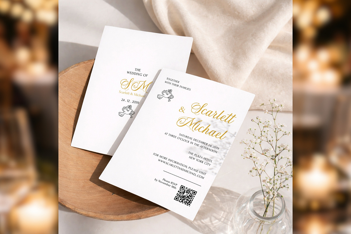 Luxury QR Invite CanvaTemplate bd004, an Invitation Template by TyphoonStudio (Photo 4 of 8)