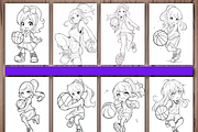 Playing Basketball Coloring Pages V2, a Sport Illustration by BrandlyTemplate (Thumbnail 2 of 4)