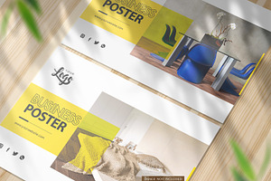 Horizontal A5 Poster Mockup
