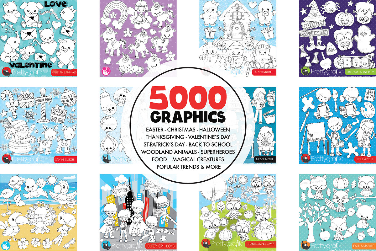 5000 in 1 - Black lines Mega Bundle, an Illustration by PrettyBundles (Photo 12 of 27)